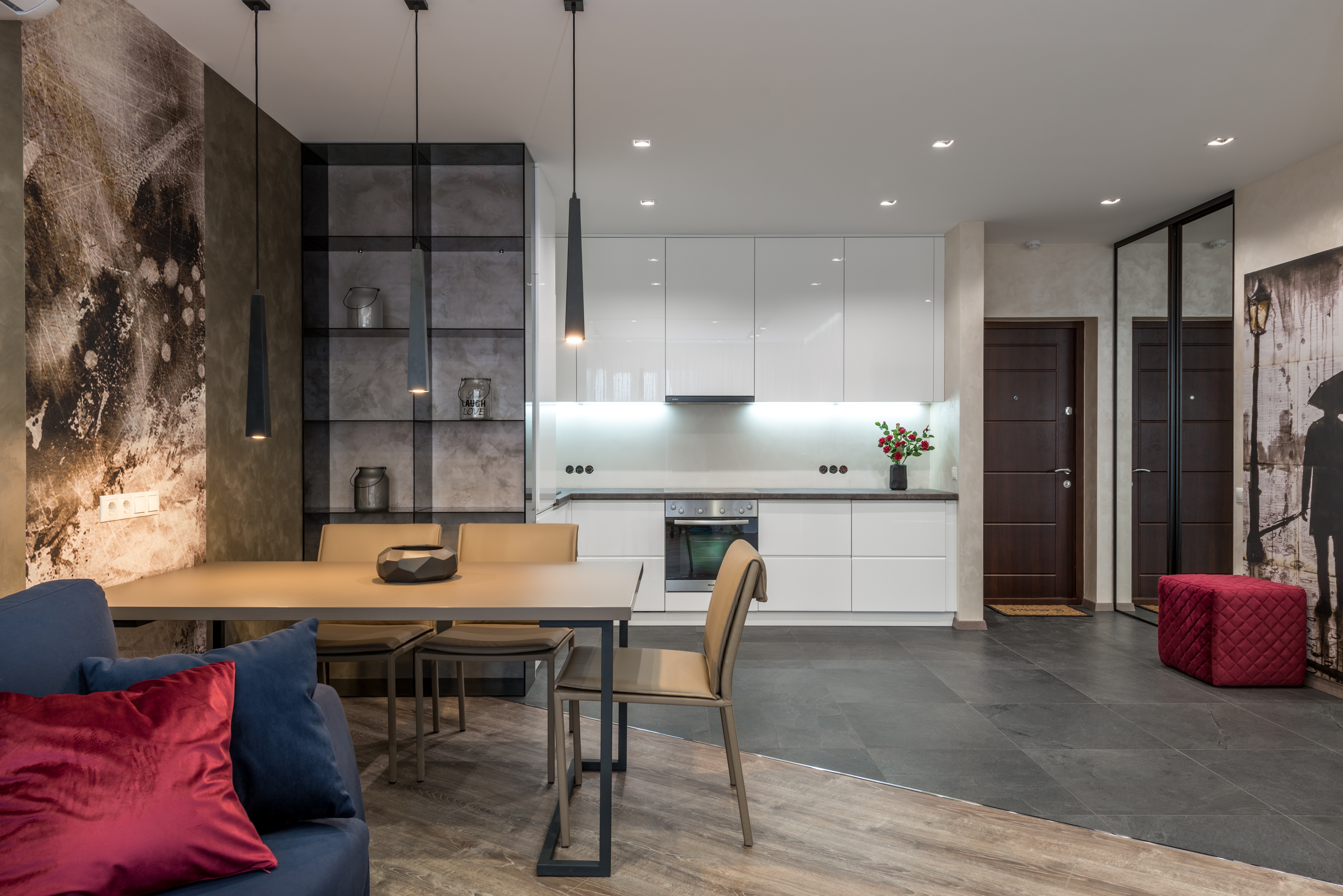 Sharp White Kitchen with Minimalist Style 